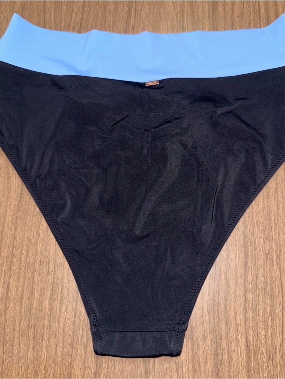 Victoria's Secret PINK XL V Crossover Waist Bikini Bottom Black Black Green Swim - Picture 3 of 9